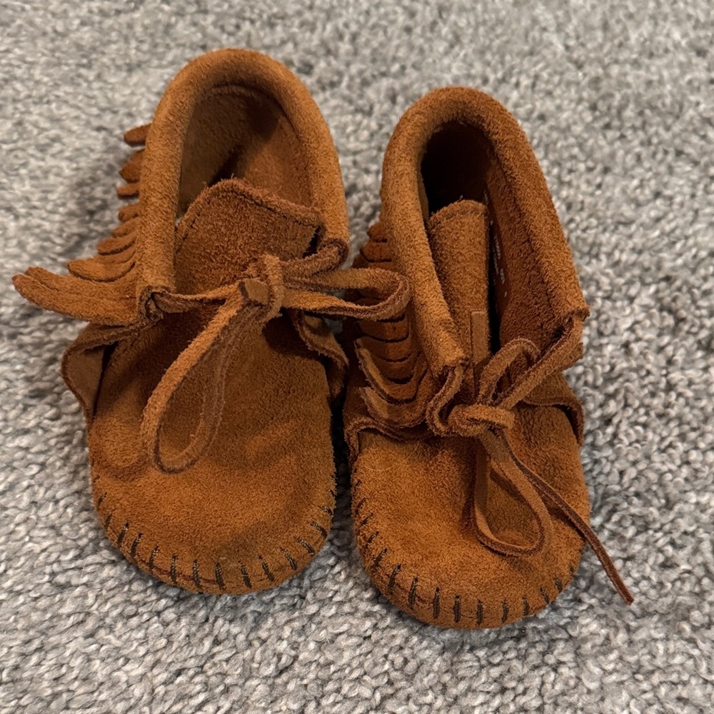 Brown Suede Kids Moccasins